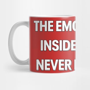 "THE EMO KID INSIDE ME NEVER DIED" TYPOGRAPHY Mug